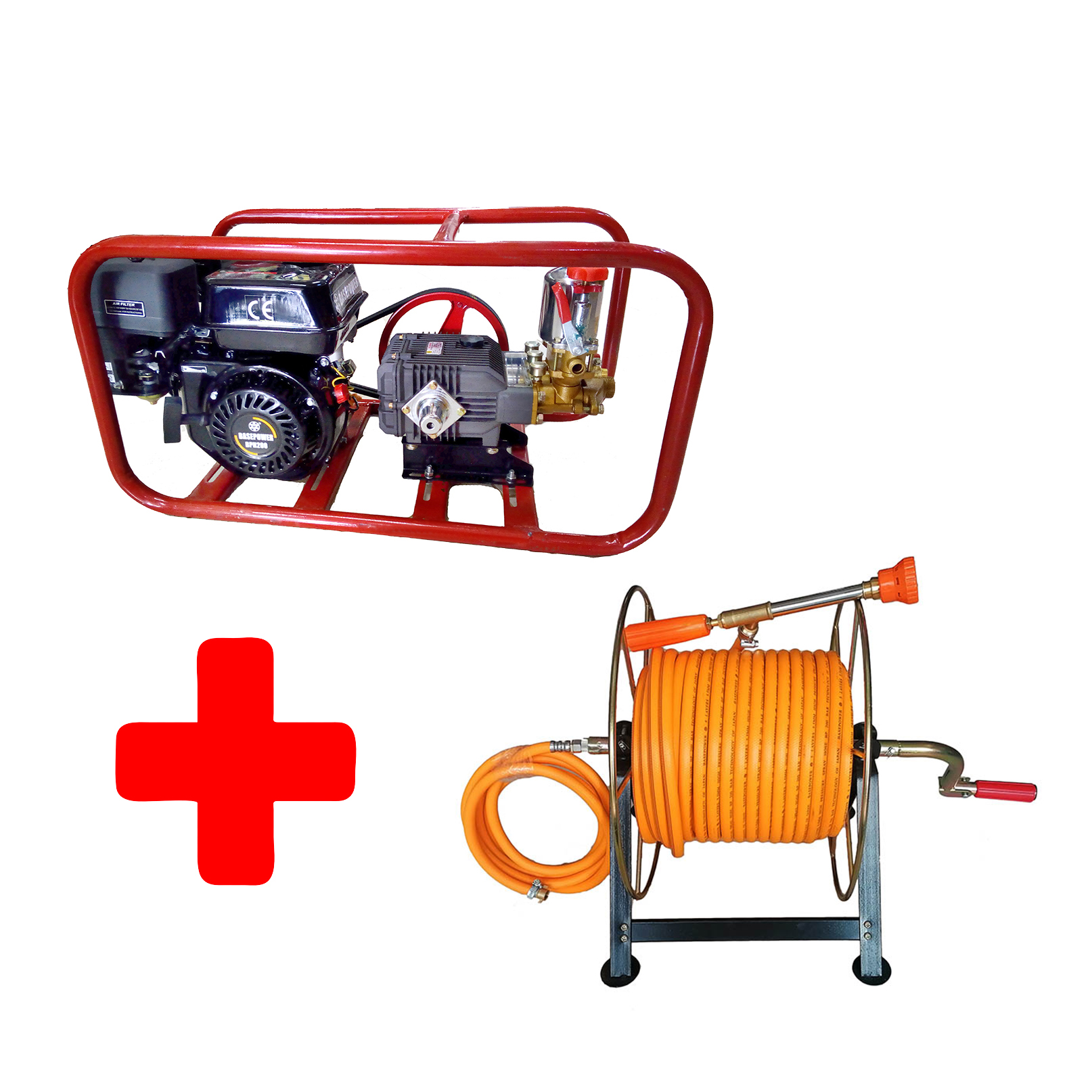 BASEPOWER Sprayer Set 6.5HP - 22lt With Wind 50m Hose And Spray Wand